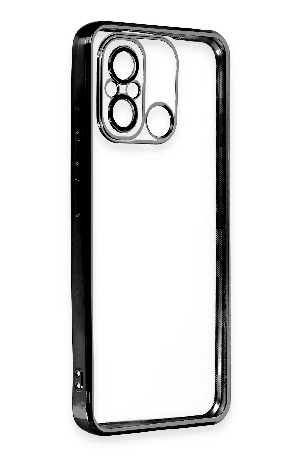 Newface Xiaomi Redmi 12C Kılıf Razer Lensli Silikon - Siyah
