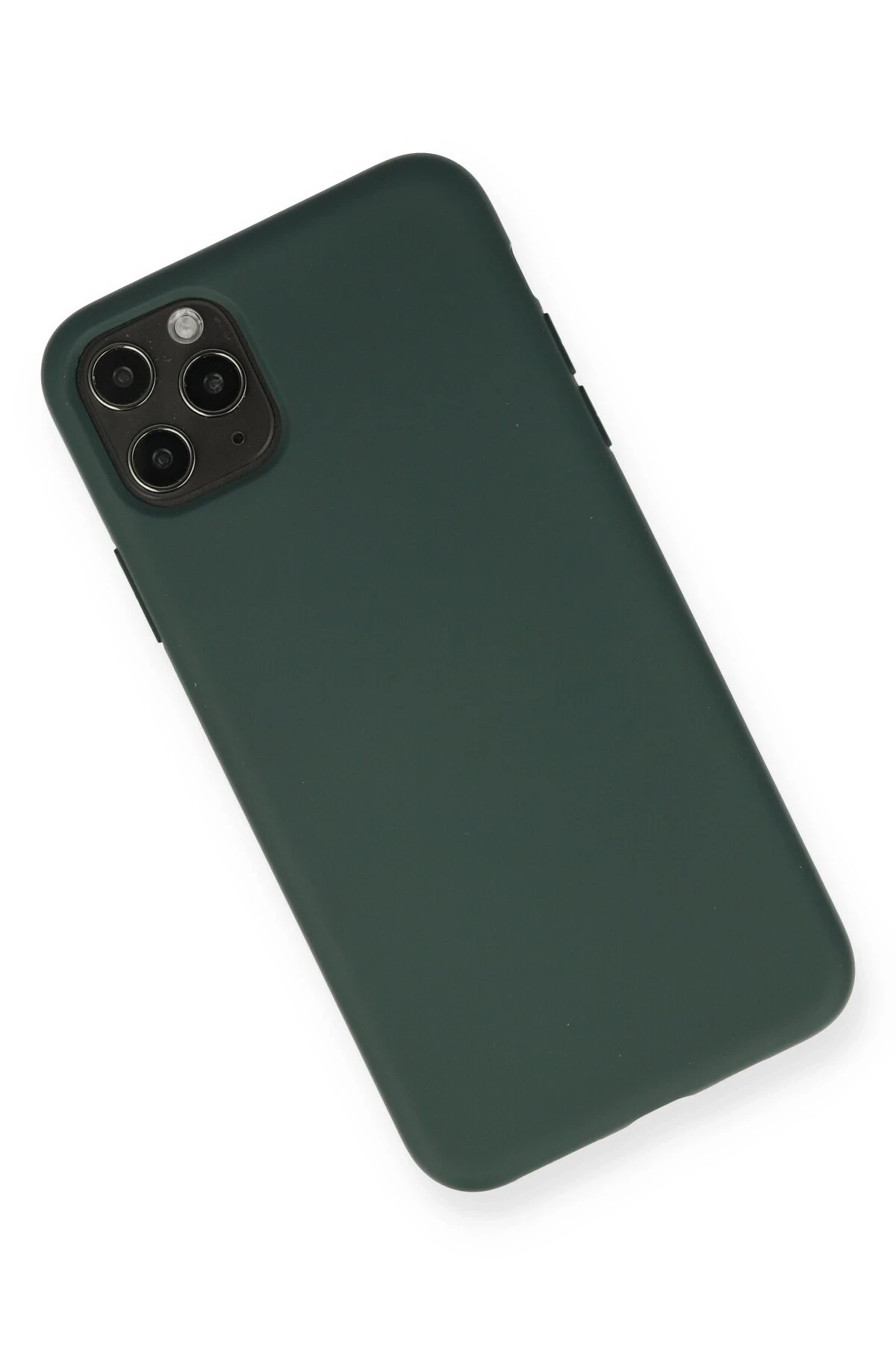 Newface iPhone 11 Pro Max Kılıf Nano içi Kadife Silikon - Koyu Yeşil