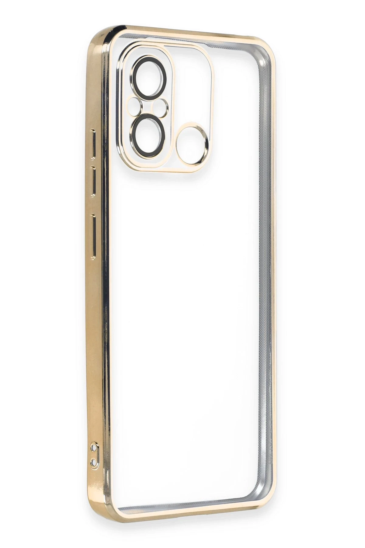 Newface Xiaomi Redmi 12C Kılıf Razer Lensli Silikon - Gold