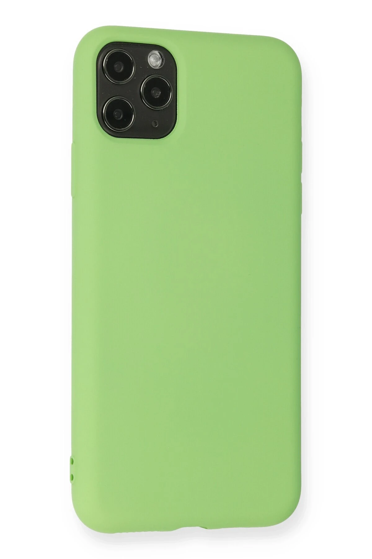 Newface iPhone 11 Pro Max Kılıf Nano içi Kadife Silikon - Yeşil