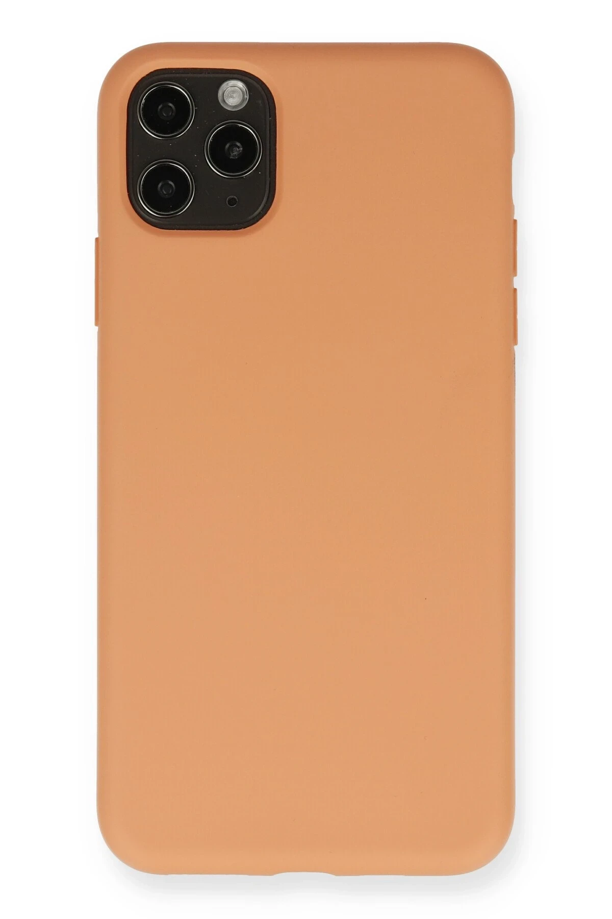Newface iPhone 11 Pro Max Kılıf Nano içi Kadife Silikon - Mat Turuncu