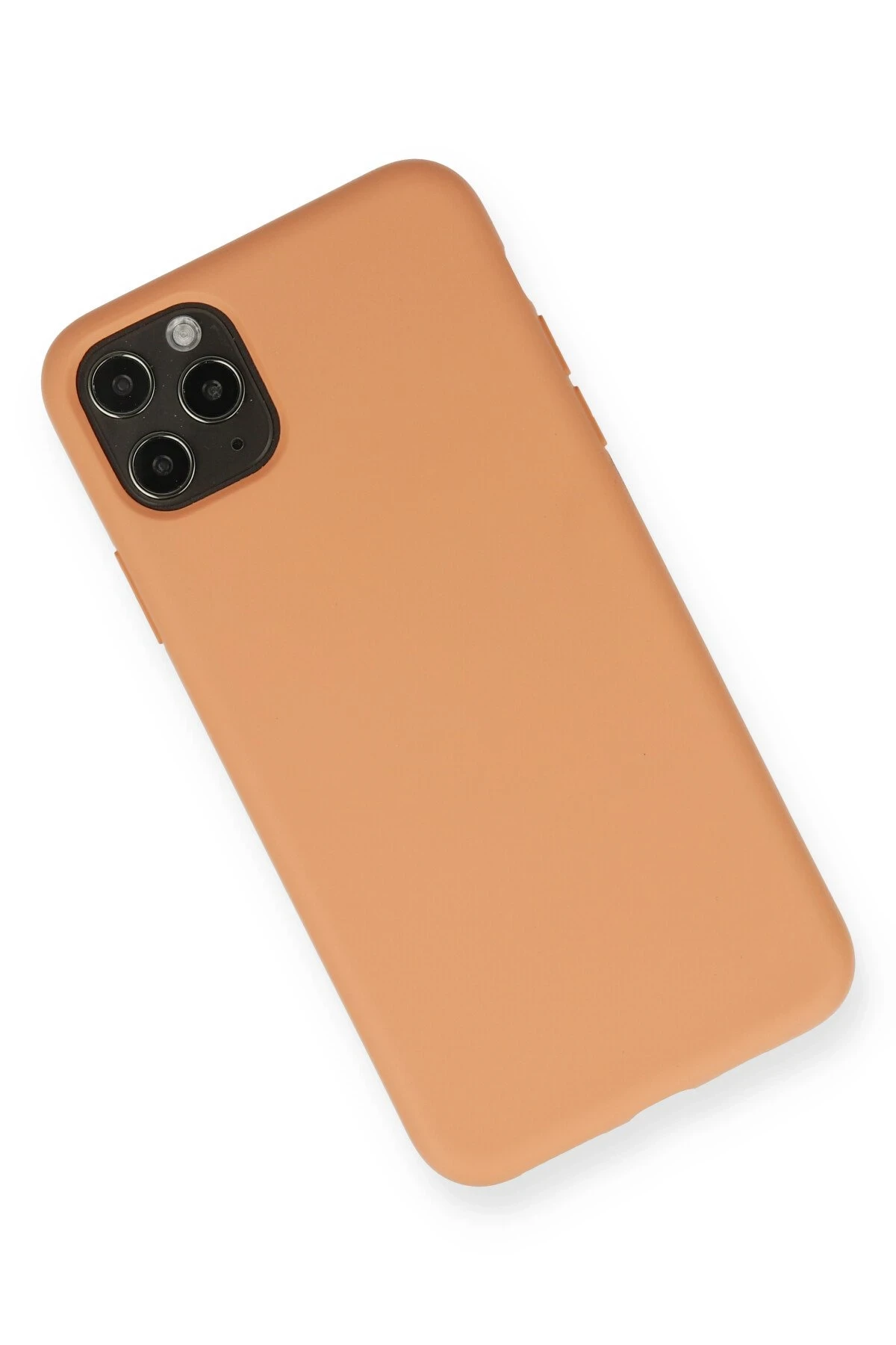 Newface iPhone 11 Pro Max Kılıf Nano içi Kadife Silikon - Mat Turuncu