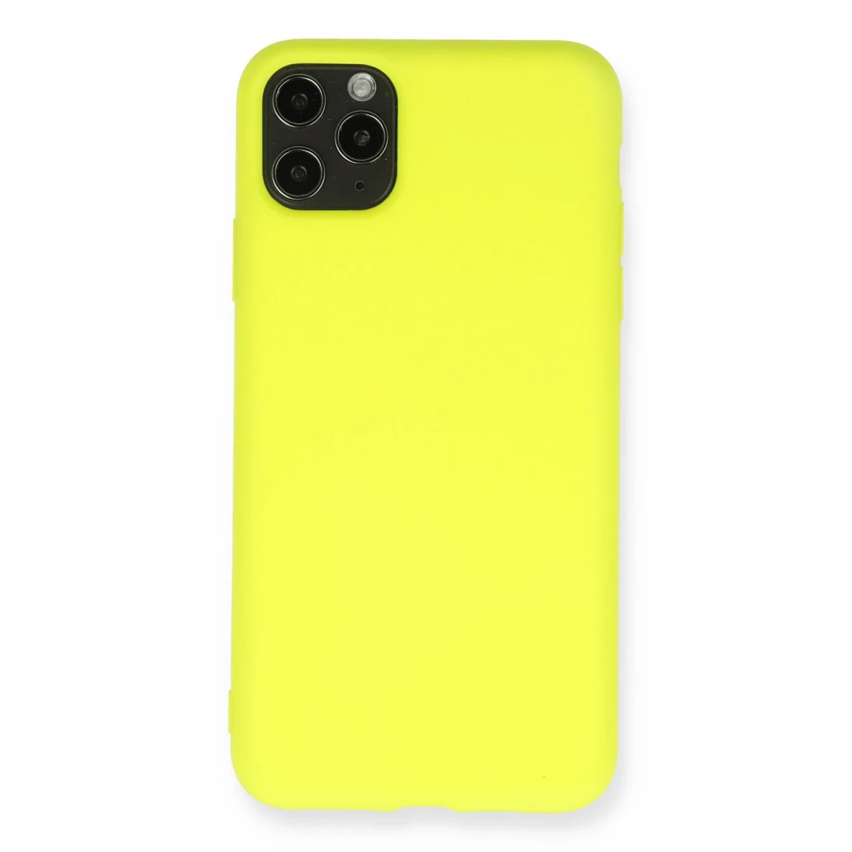 Newface Apple iPhone 11 Pro Max Kılıf Nano içi Kadife Silikon - Sarı