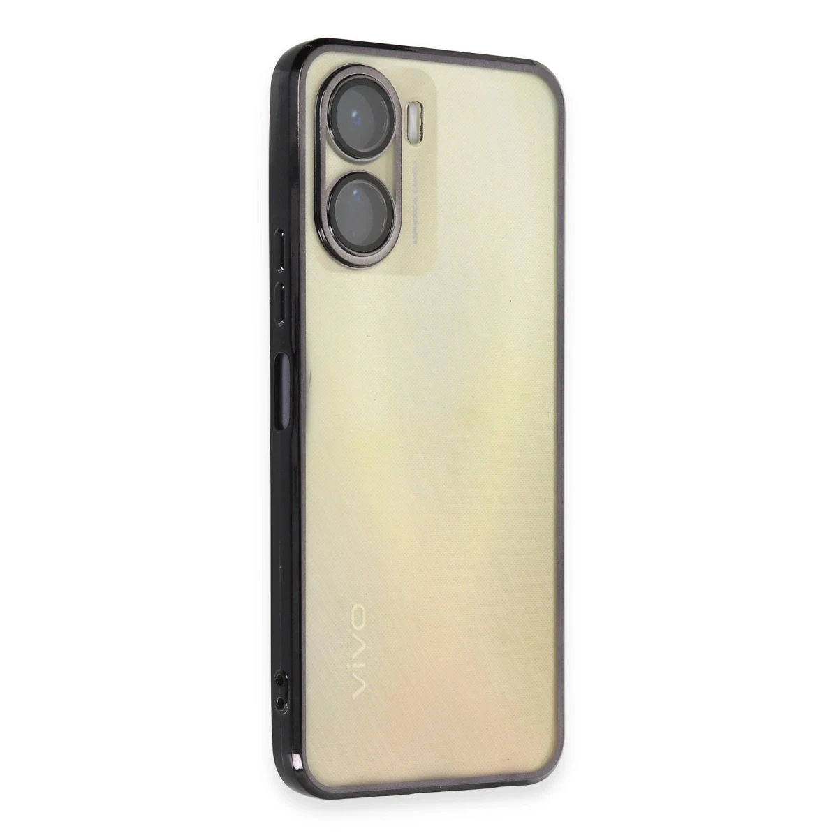 Newface Vivo Y16 Kılıf Razer Lensli Silikon - Siyah