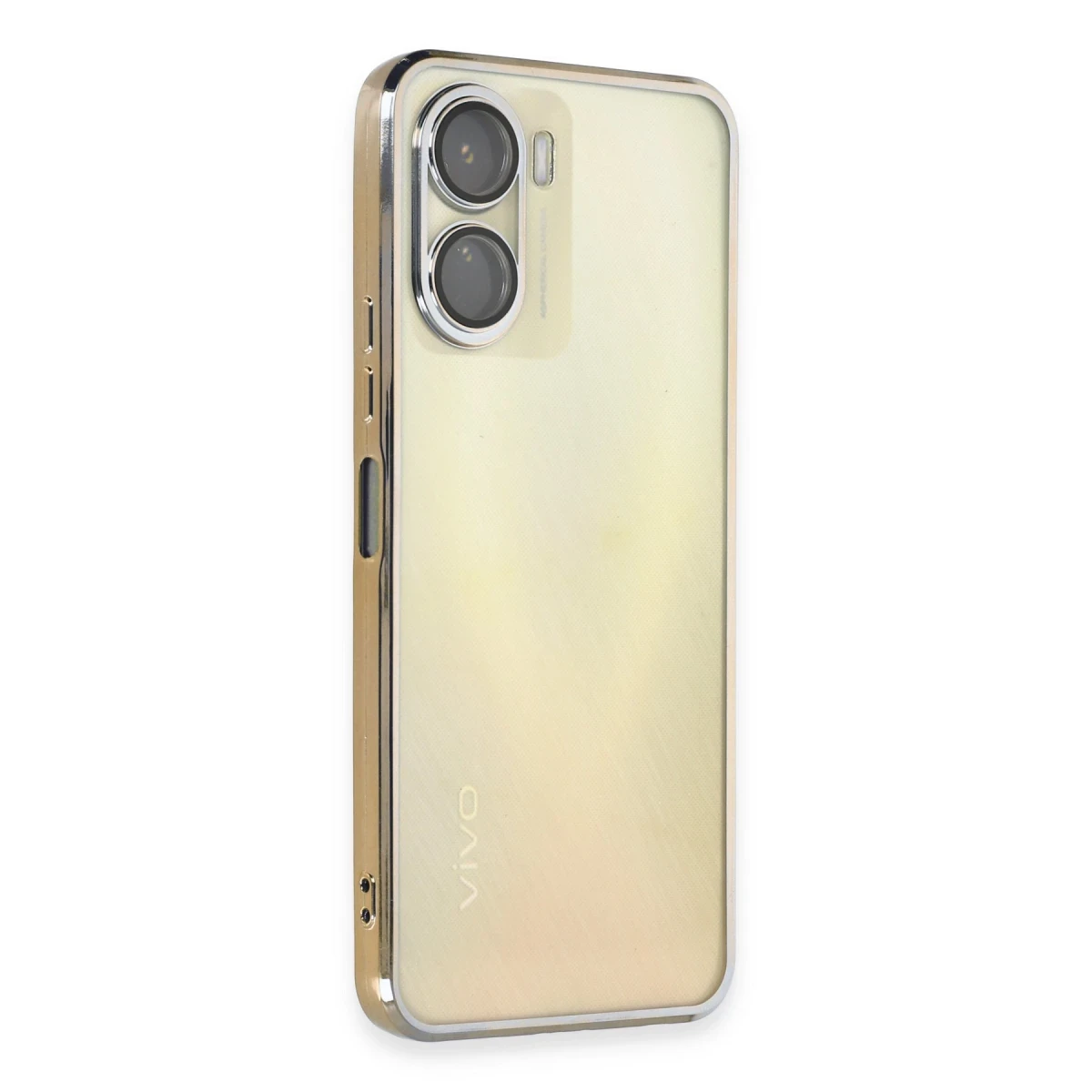Newface Vivo Y16 Kılıf Razer Lensli Silikon - Gold