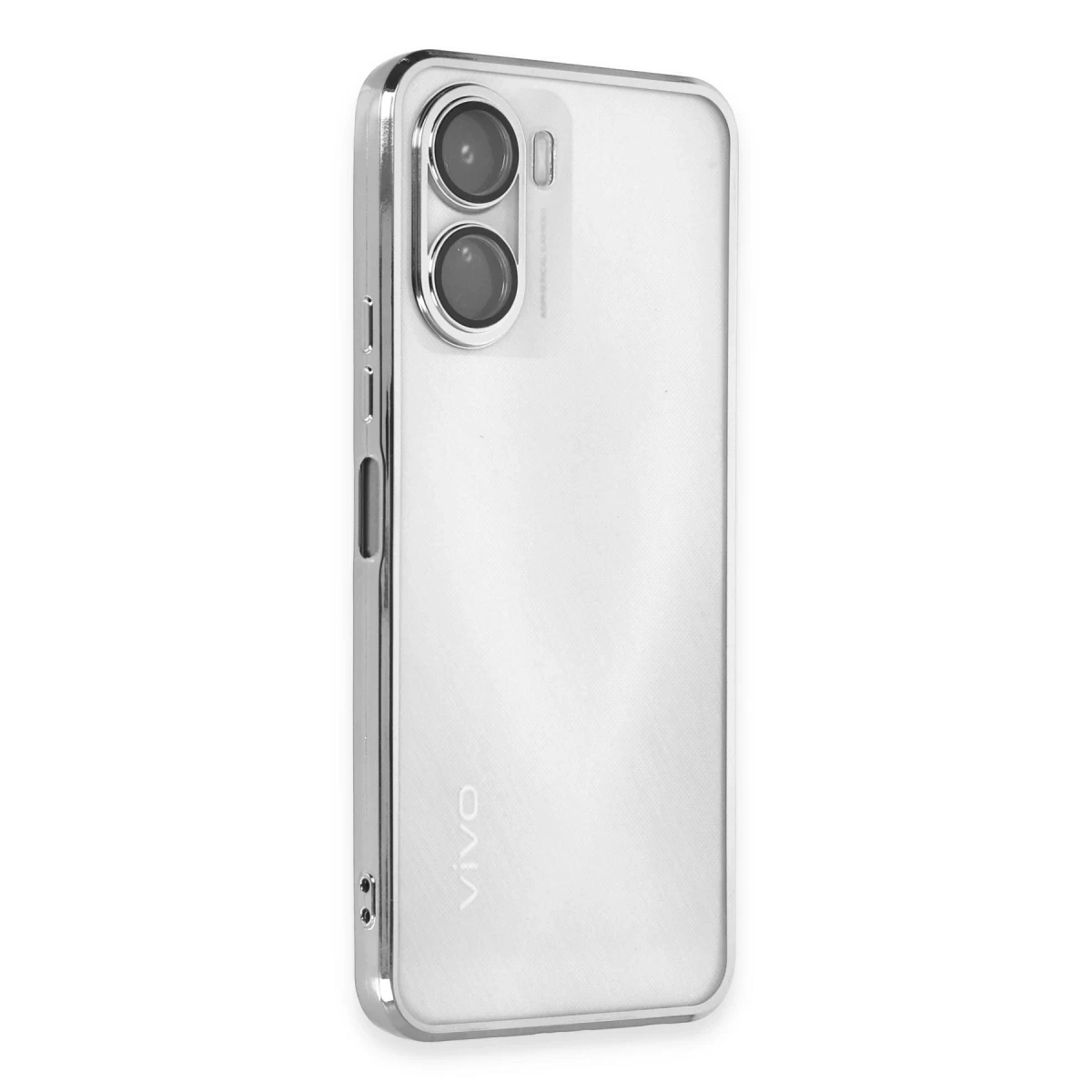 Newface Vivo Y16 Kılıf Razer Lensli Silikon - Gümüş