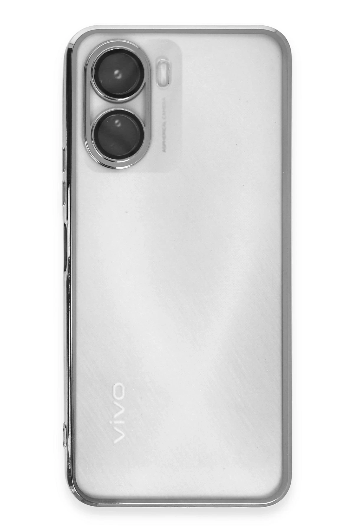 Newface Vivo Y16 Kılıf Razer Lensli Silikon - Gümüş