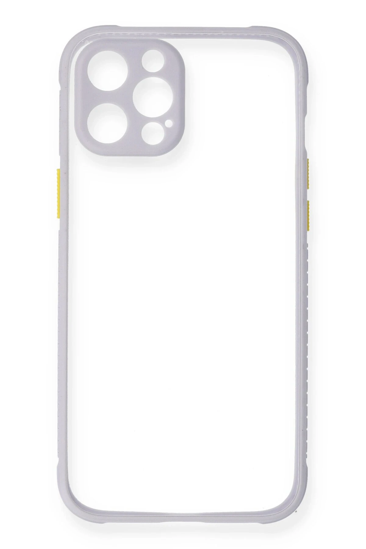 Newface iPhone 12 Pro Max Kılıf Miami Şeffaf Silikon - Lila