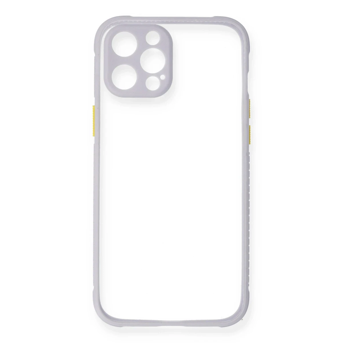 Newface Apple iPhone 12 Pro Max Kılıf Miami Şeffaf Silikon - Lila