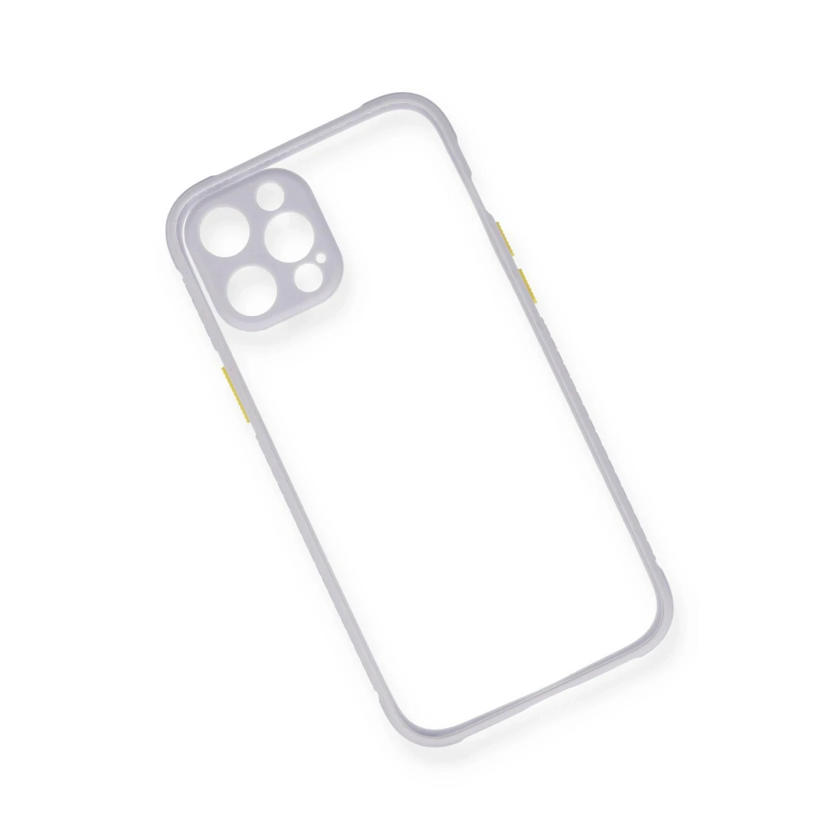 Newface Apple iPhone 12 Pro Max Kılıf Miami Şeffaf Silikon - Lila