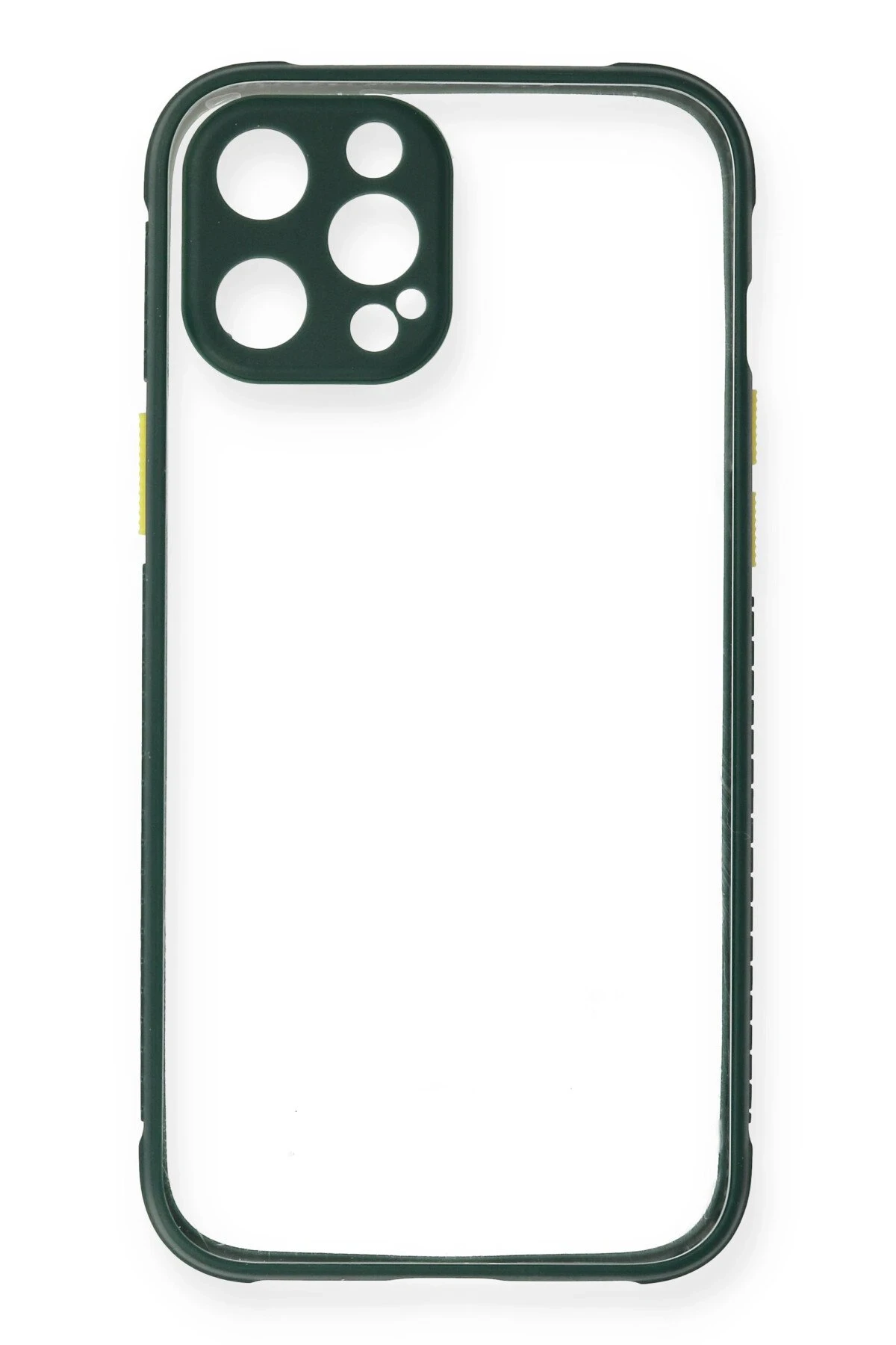 Newface iPhone 12 Pro Max Kılıf Miami Şeffaf Silikon - Koyu Yeşil