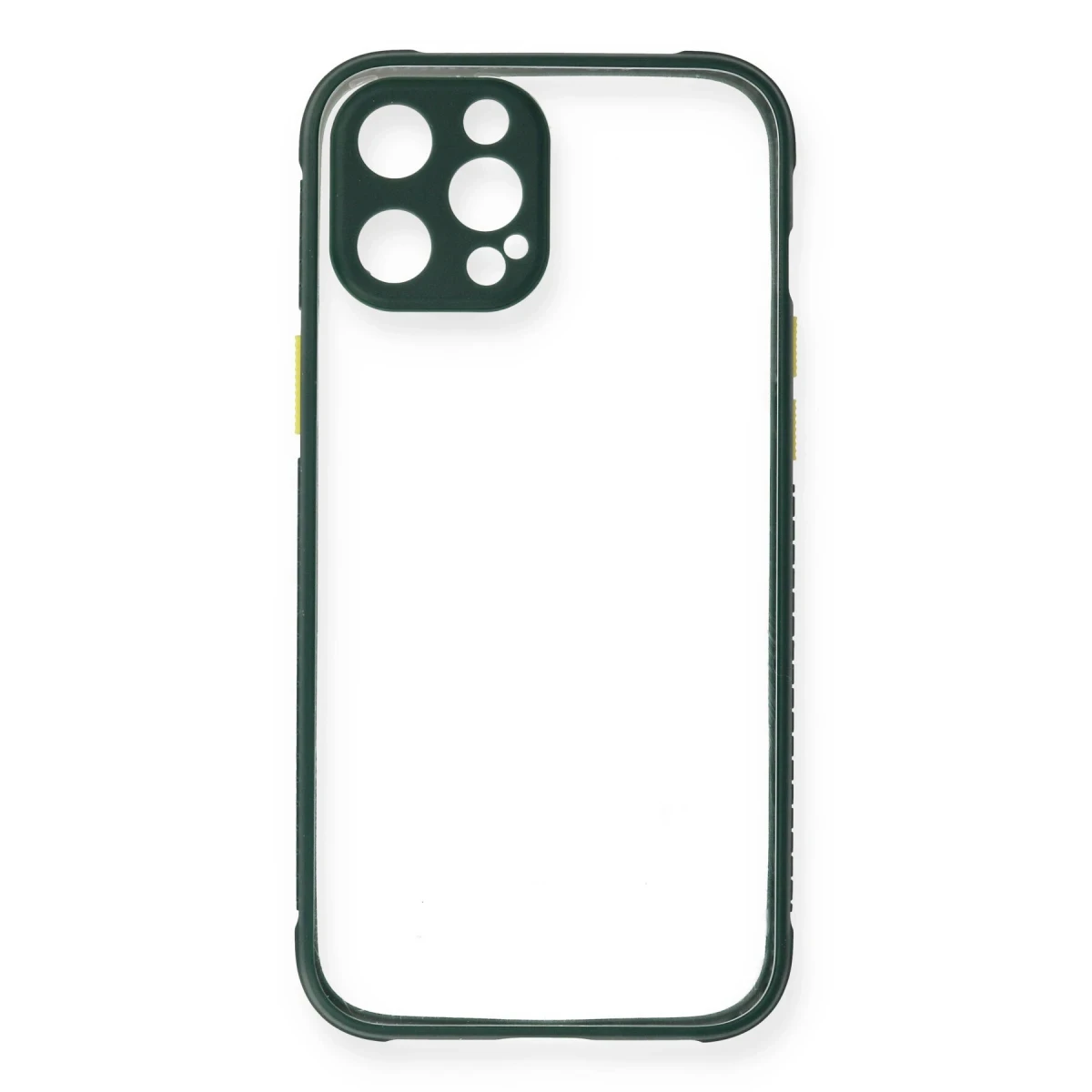 Apple iPhone 12 Pro Max Kılıf Miami Şeffaf Silikon - Koyu Yeşil