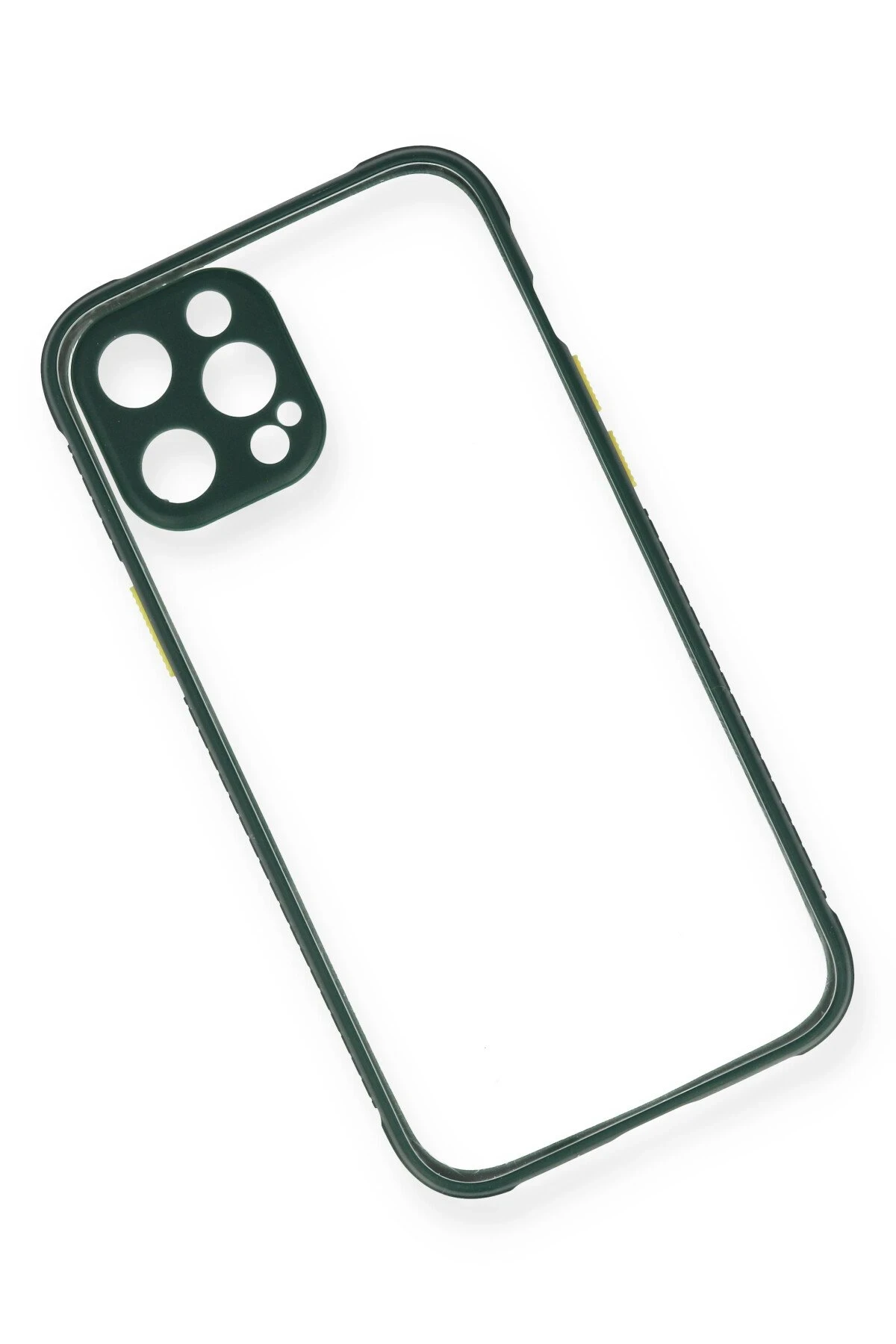 Newface iPhone 12 Pro Max Kılıf Miami Şeffaf Silikon - Koyu Yeşil
