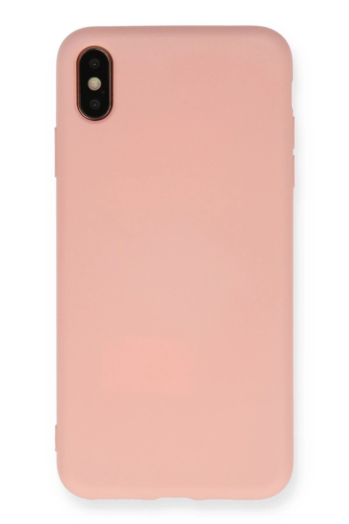Newface iPhone X Kılıf Nano içi Kadife Silikon - Pudra
