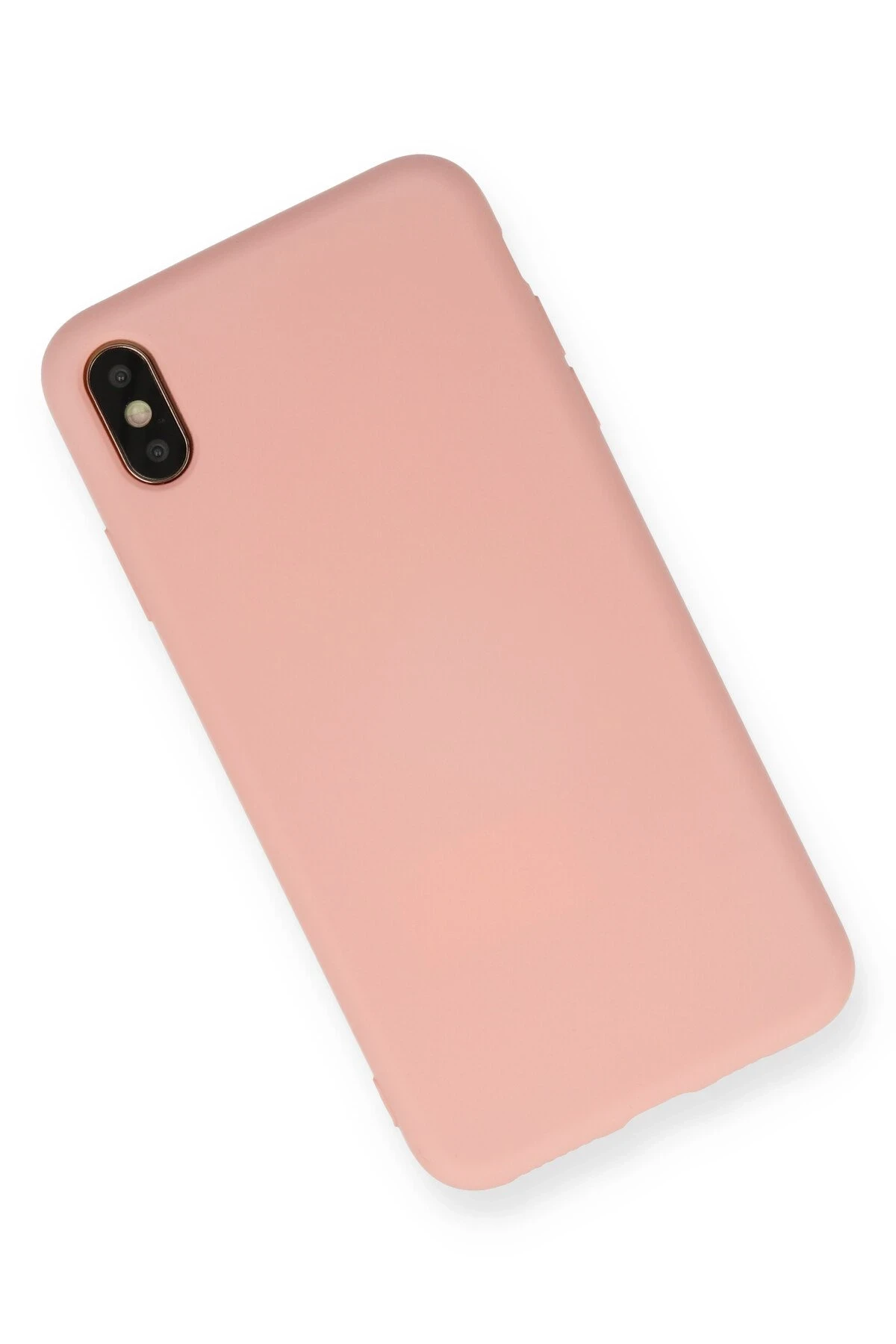 Newface iPhone X Kılıf Nano içi Kadife Silikon - Pudra