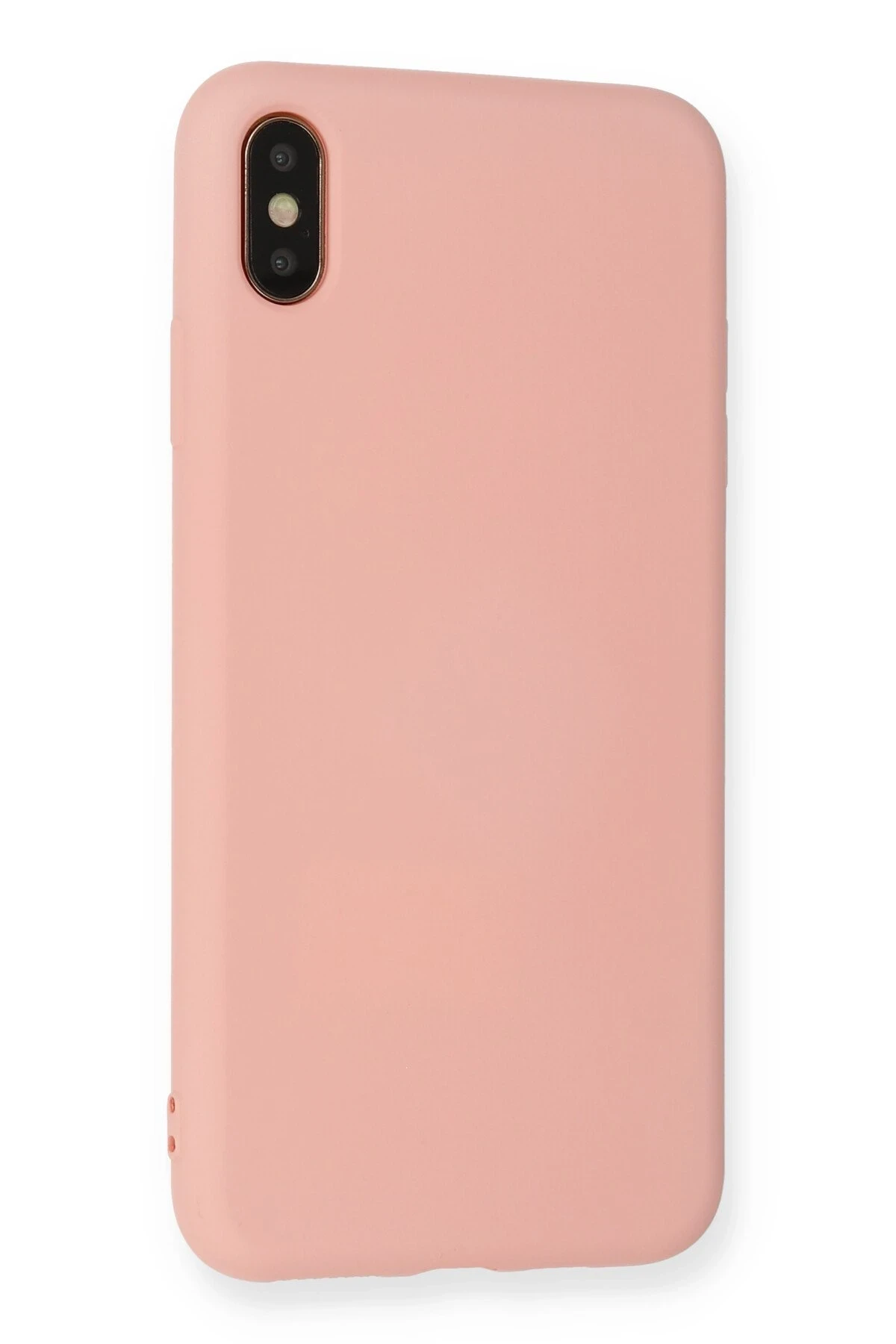Newface iPhone X Kılıf Nano içi Kadife Silikon - Pudra
