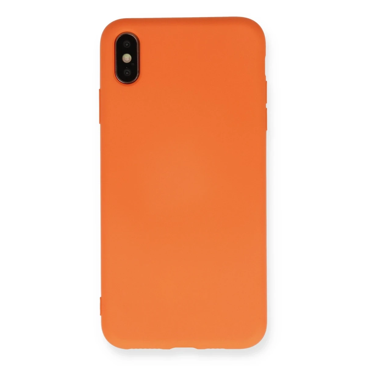 Newface Apple iPhone X Kılıf Nano içi Kadife Silikon - Turuncu