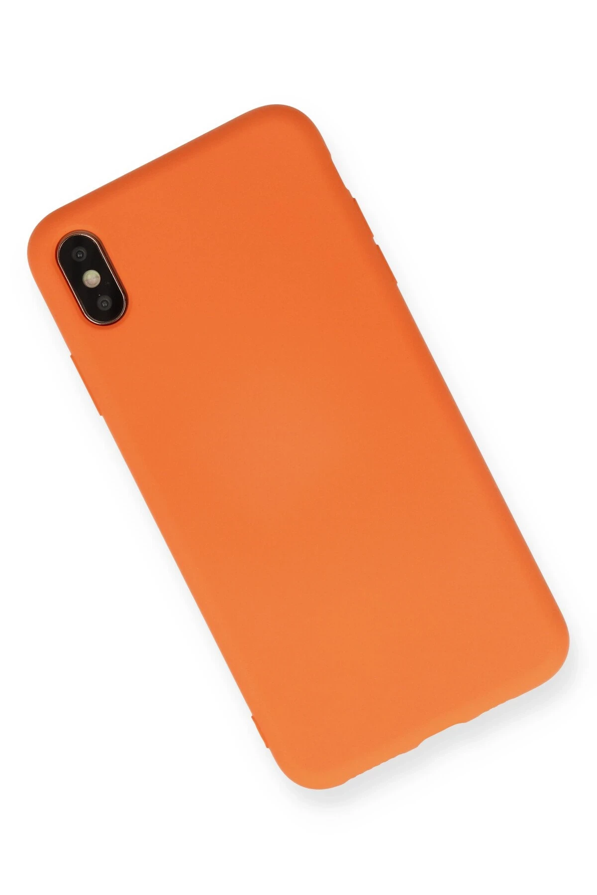 Newface iPhone X Kılıf Nano içi Kadife Silikon - Turuncu