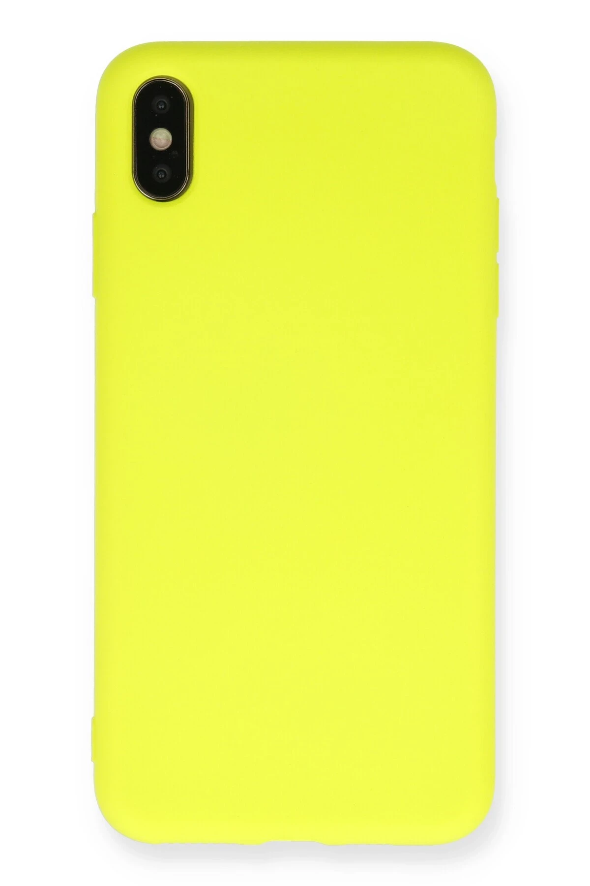 Newface iPhone X Kılıf Nano içi Kadife Silikon - Sarı