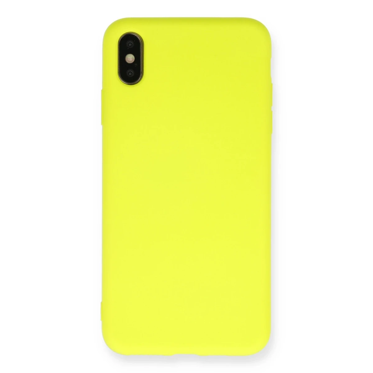 Newface Apple iPhone X Kılıf Nano içi Kadife Silikon - Sarı