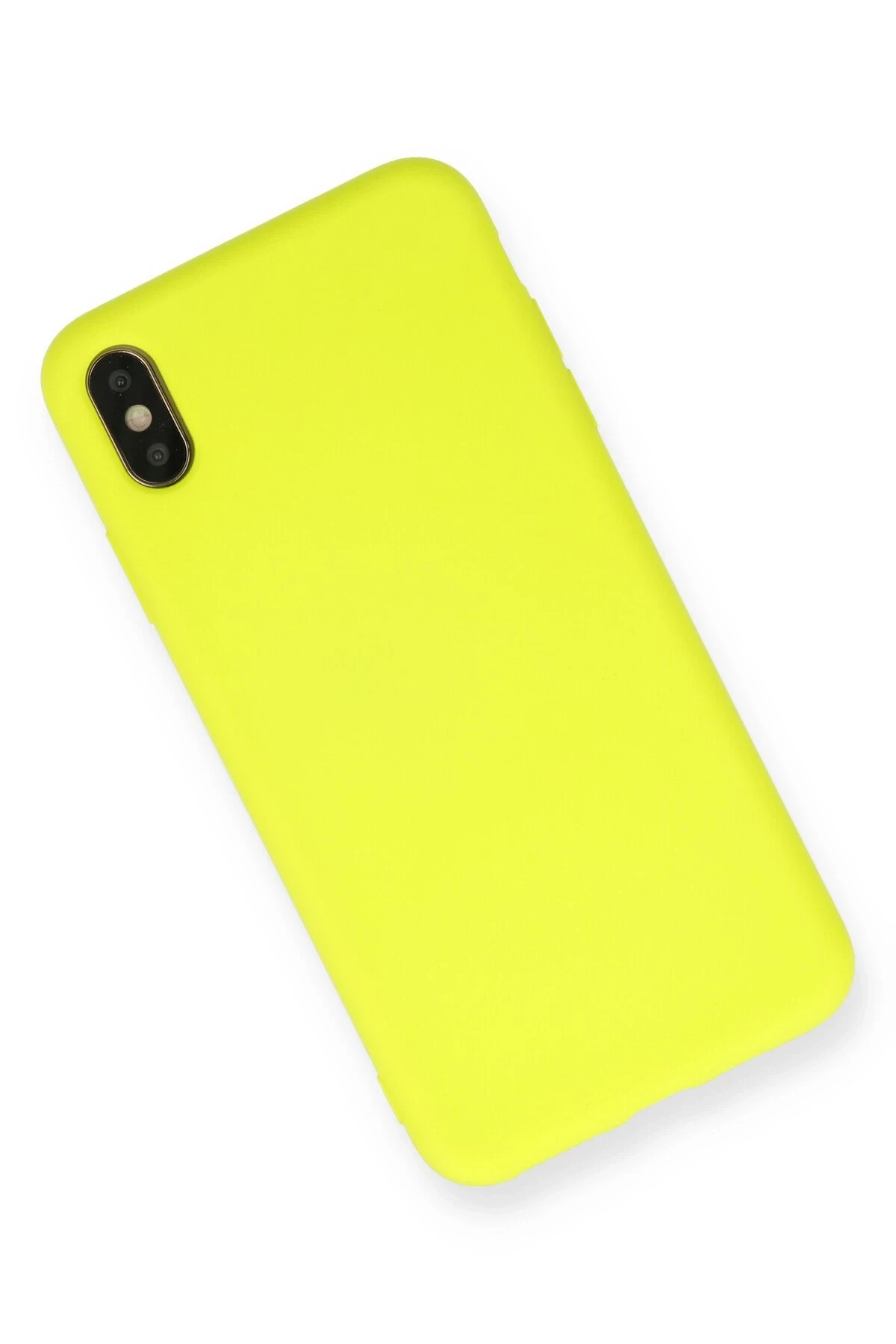 Newface iPhone X Kılıf Nano içi Kadife Silikon - Sarı