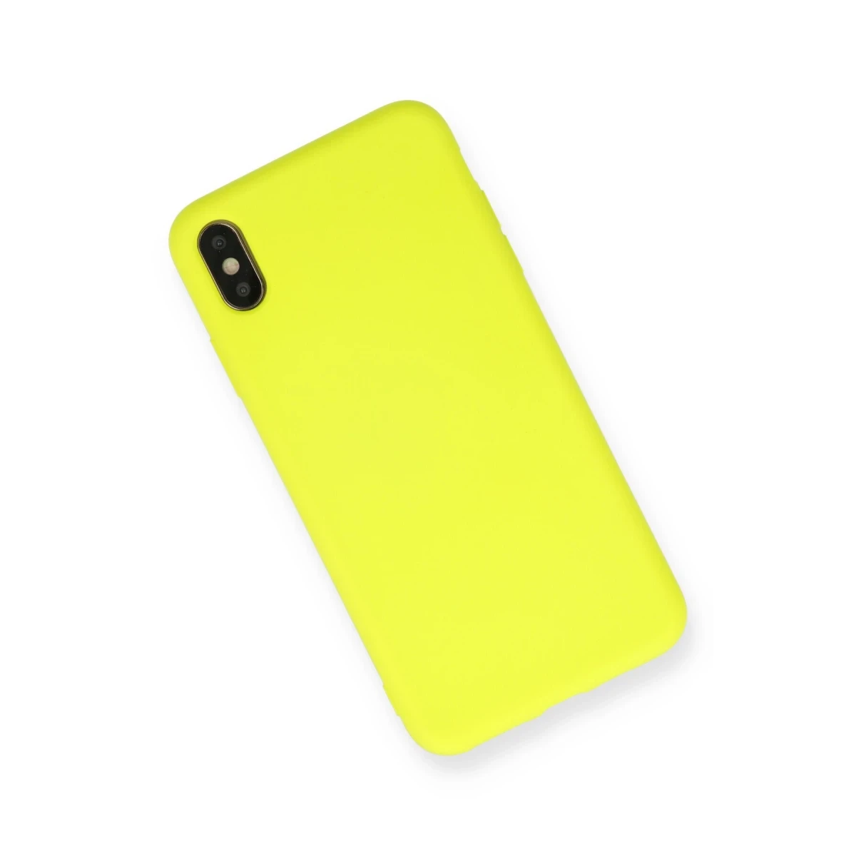 Apple iPhone X Kılıf Nano içi Kadife Silikon - Sarı