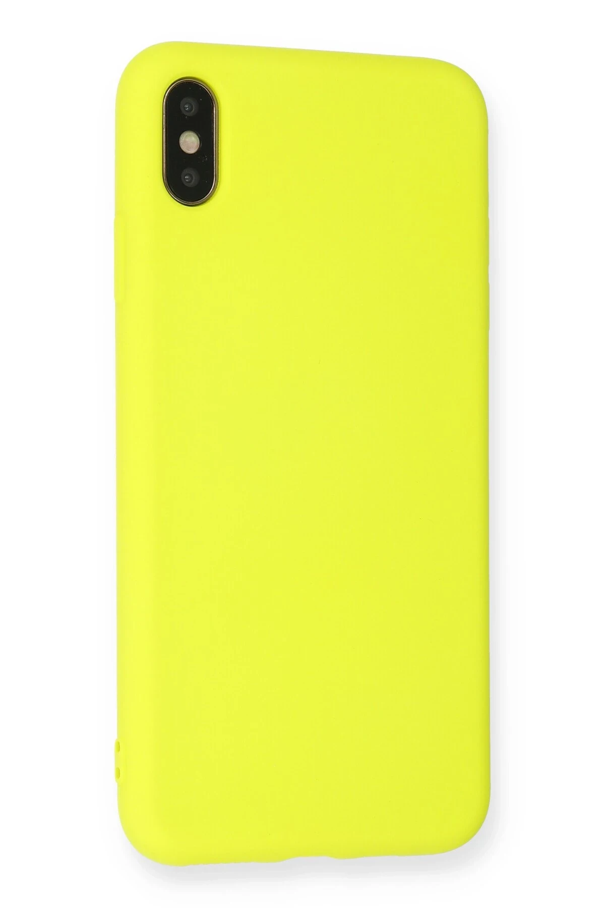 Newface iPhone X Kılıf Nano içi Kadife Silikon - Sarı