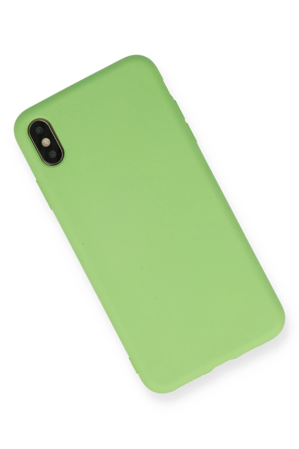 Newface iPhone XS Max Kılıf Nano içi Kadife Silikon - Açık Yeşil