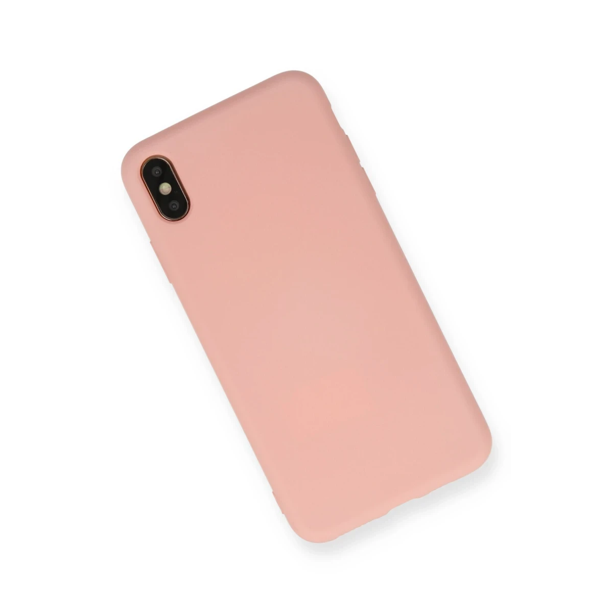 Apple iPhone XS Max Kılıf Nano içi Kadife Silikon - Pudra
