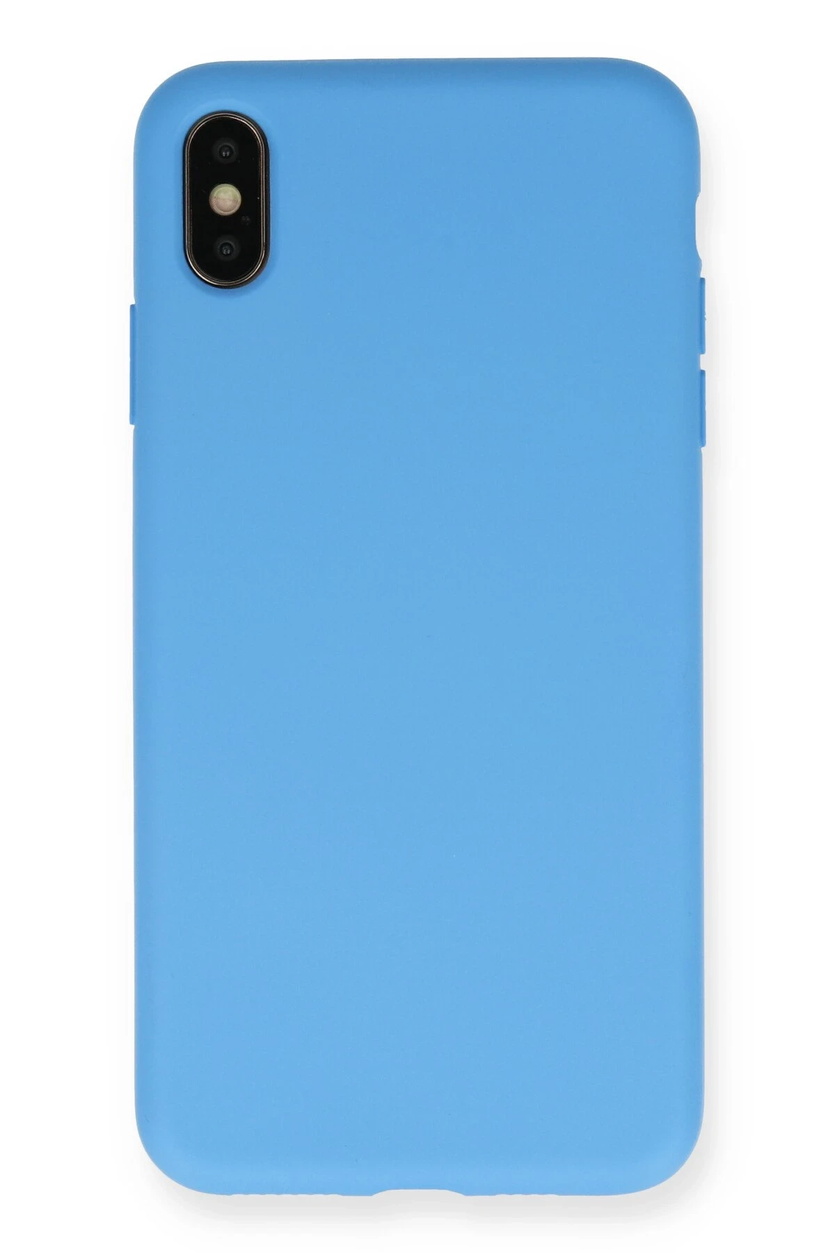 Newface iPhone XS Max Kılıf Nano içi Kadife Silikon - Mavi