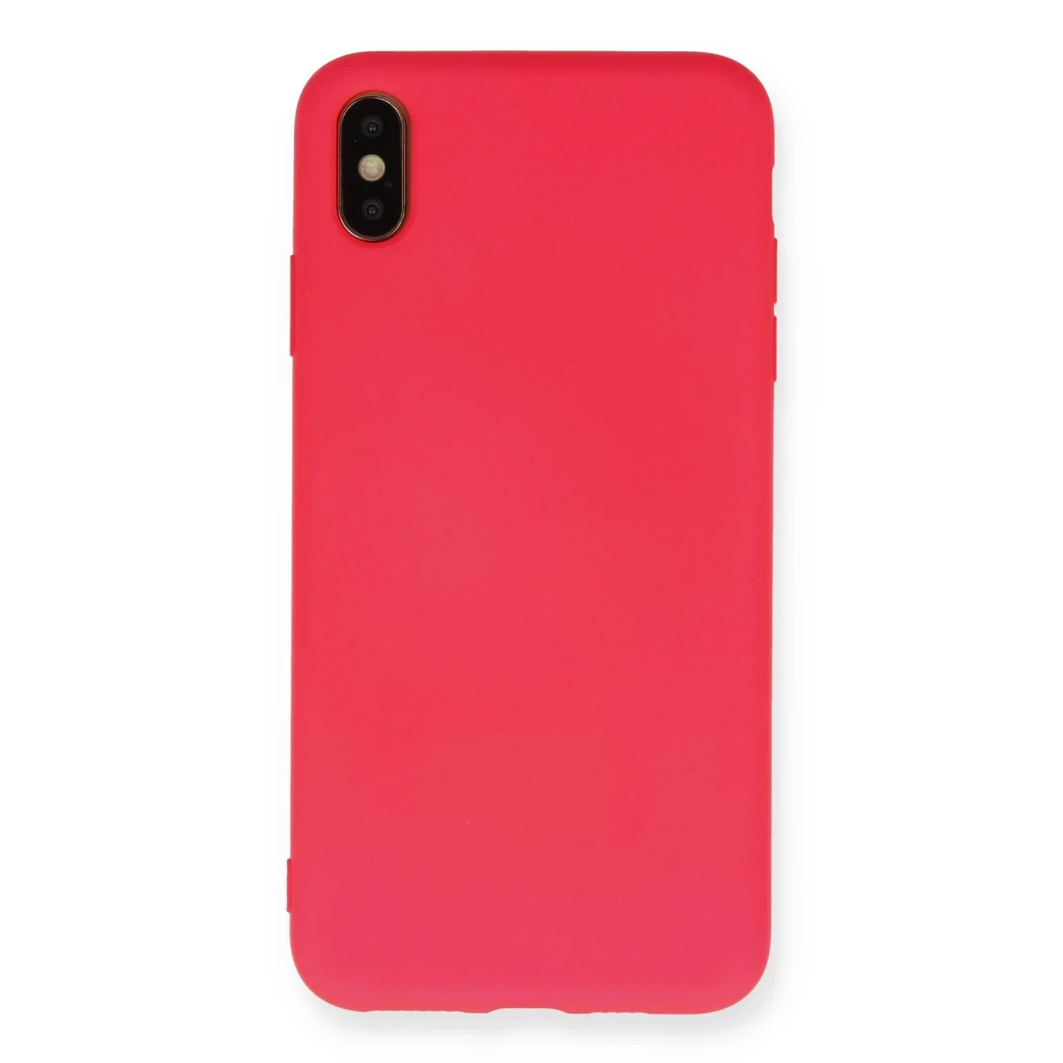 Newface Apple iPhone XS Max Kılıf Nano içi Kadife Silikon - Koyu Pembe