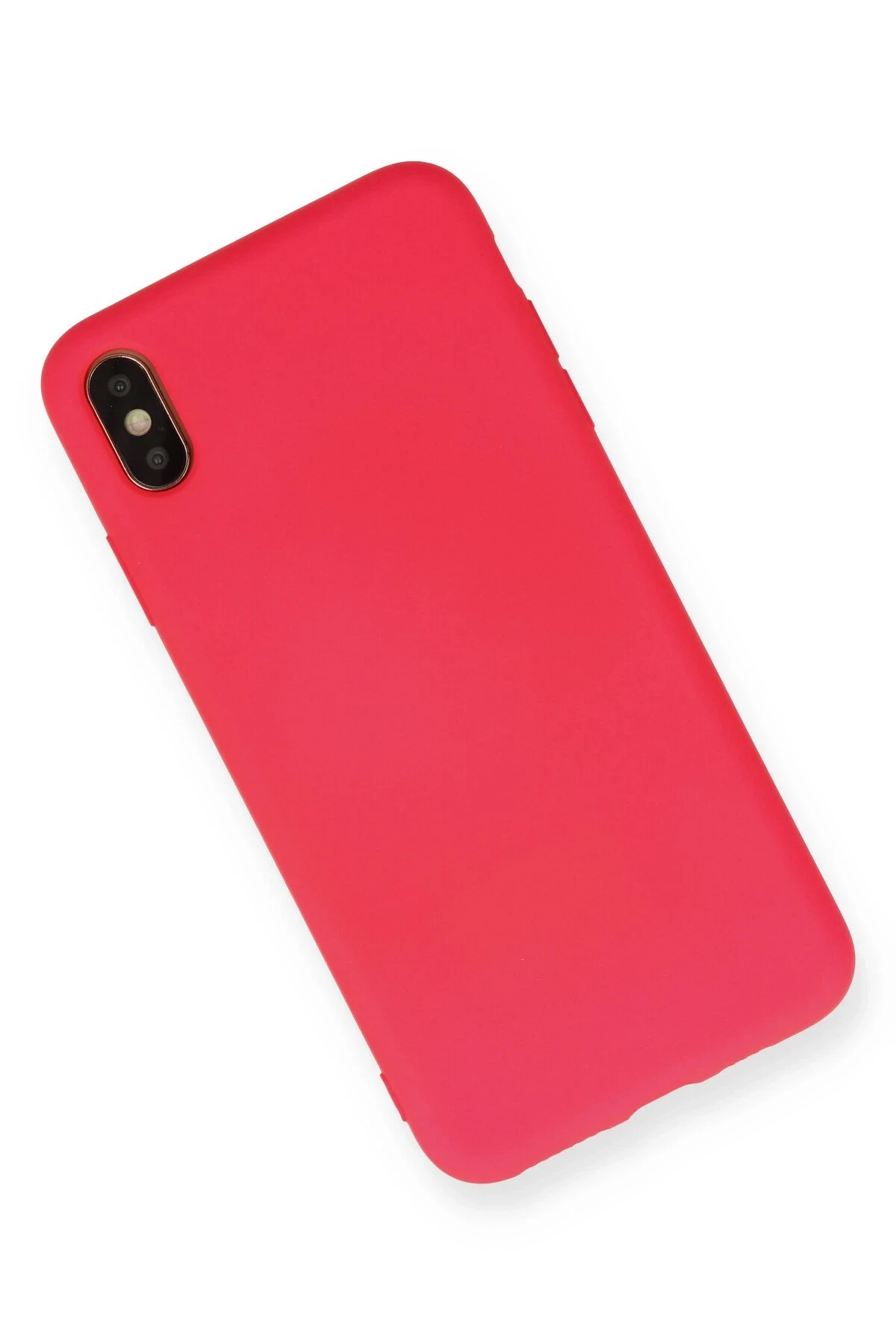 Newface iPhone XS Max Kılıf Nano içi Kadife Silikon - Koyu Pembe