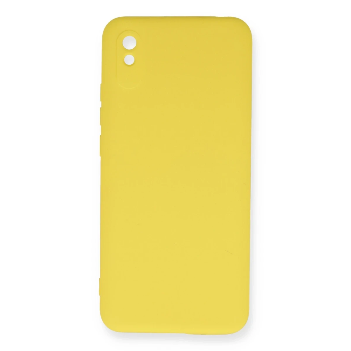 Newface Xiaomi Redmi 9A Kılıf Nano içi Kadife Silikon - Sarı