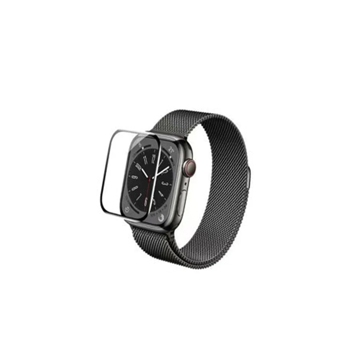 URR Apple Watch 45mm 2in1 PMMA Nano Ekran Koruyucu - Siyah