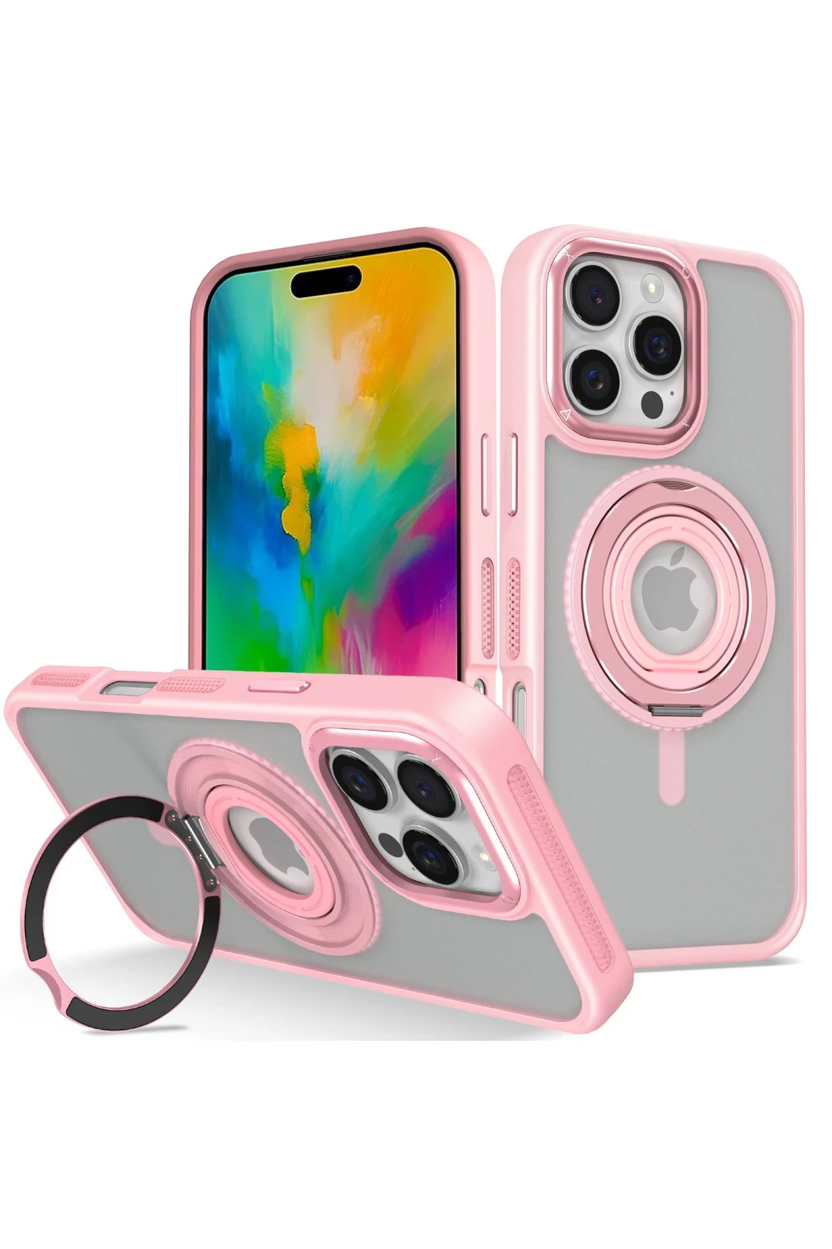 Joko iPhone 16 Pro Banza Magsafe Standlı Kapak - Pembe