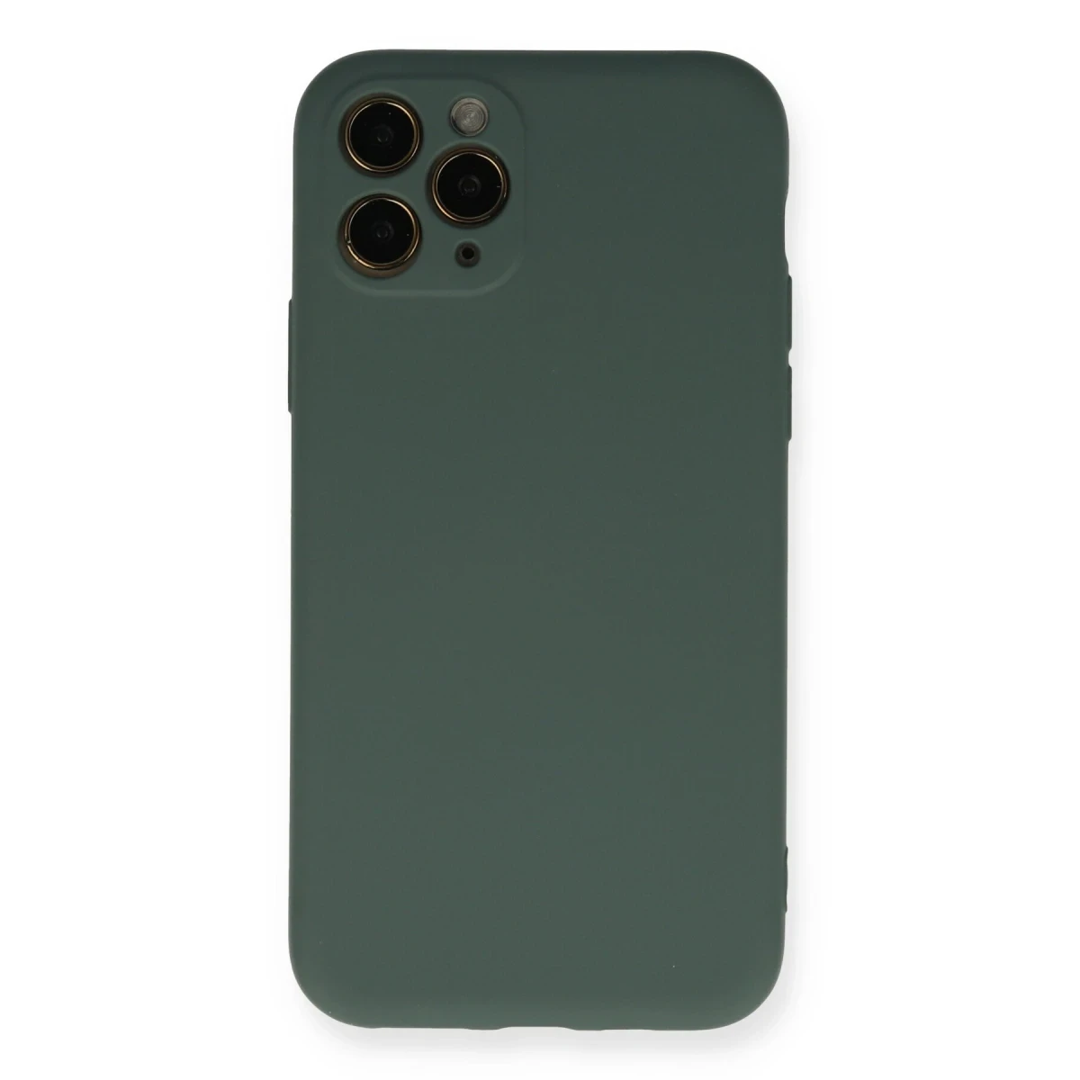 Newface Apple iPhone 11 Pro Kılıf Nano içi Kadife Silikon - Koyu Yeşil