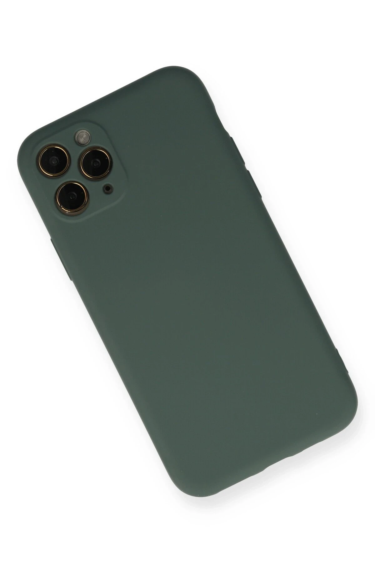 Newface iPhone 11 Pro Kılıf Nano içi Kadife Silikon - Koyu Yeşil