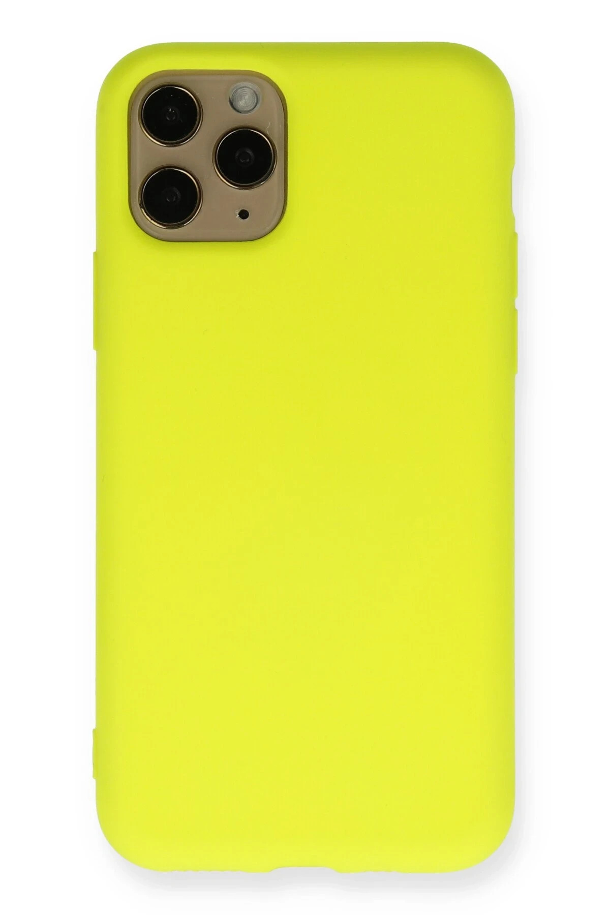 Newface iPhone 11 Pro Kılıf Nano içi Kadife Silikon - Sarı
