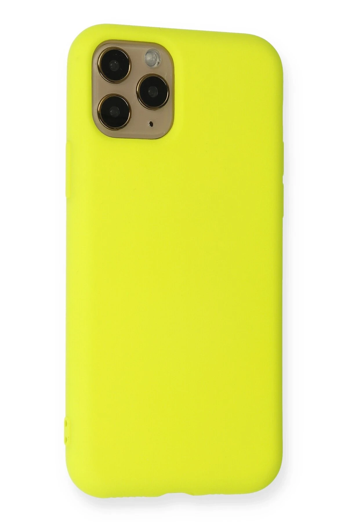 Newface iPhone 11 Pro Kılıf Nano içi Kadife Silikon - Sarı