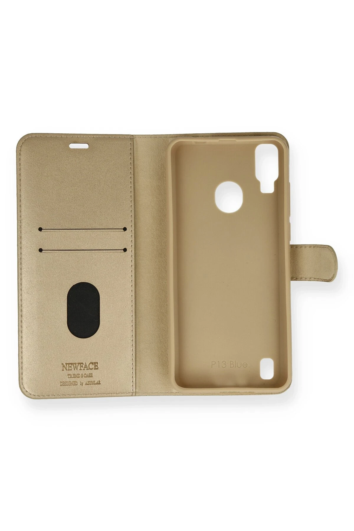 Newface Reeder P13 Blue Kılıf Trend S Plus Kapaklı Kılıf - Gold
