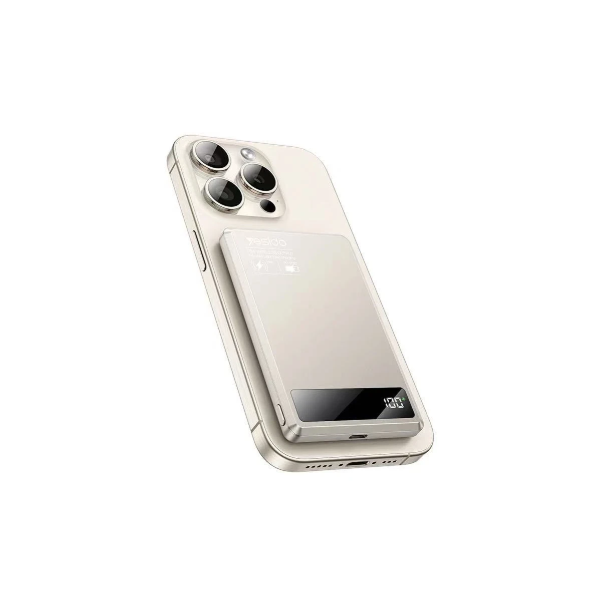 Yesido YP66 5.000 mAh Led Şarj Göstergeli 20W Type-C Çıkışlı ve 15W Kablosuz Şarjlı PD Hızlı Şarj Magsafe Powerbank - Gold