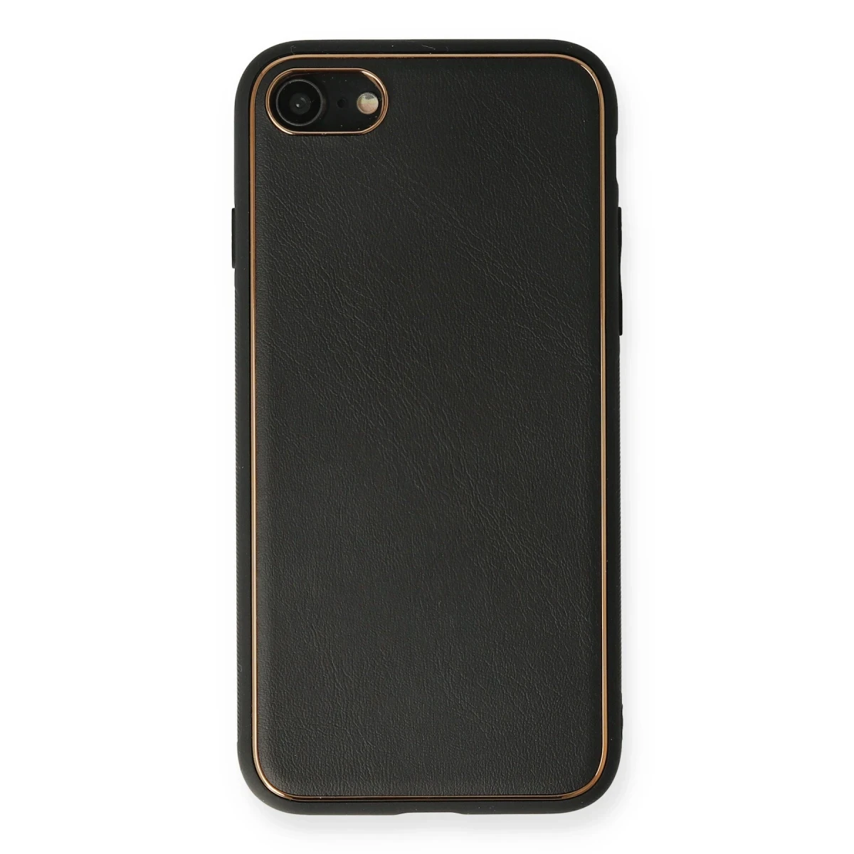 Newface Apple iPhone 7 Kılıf Coco Deri Silikon Kapak - Siyah