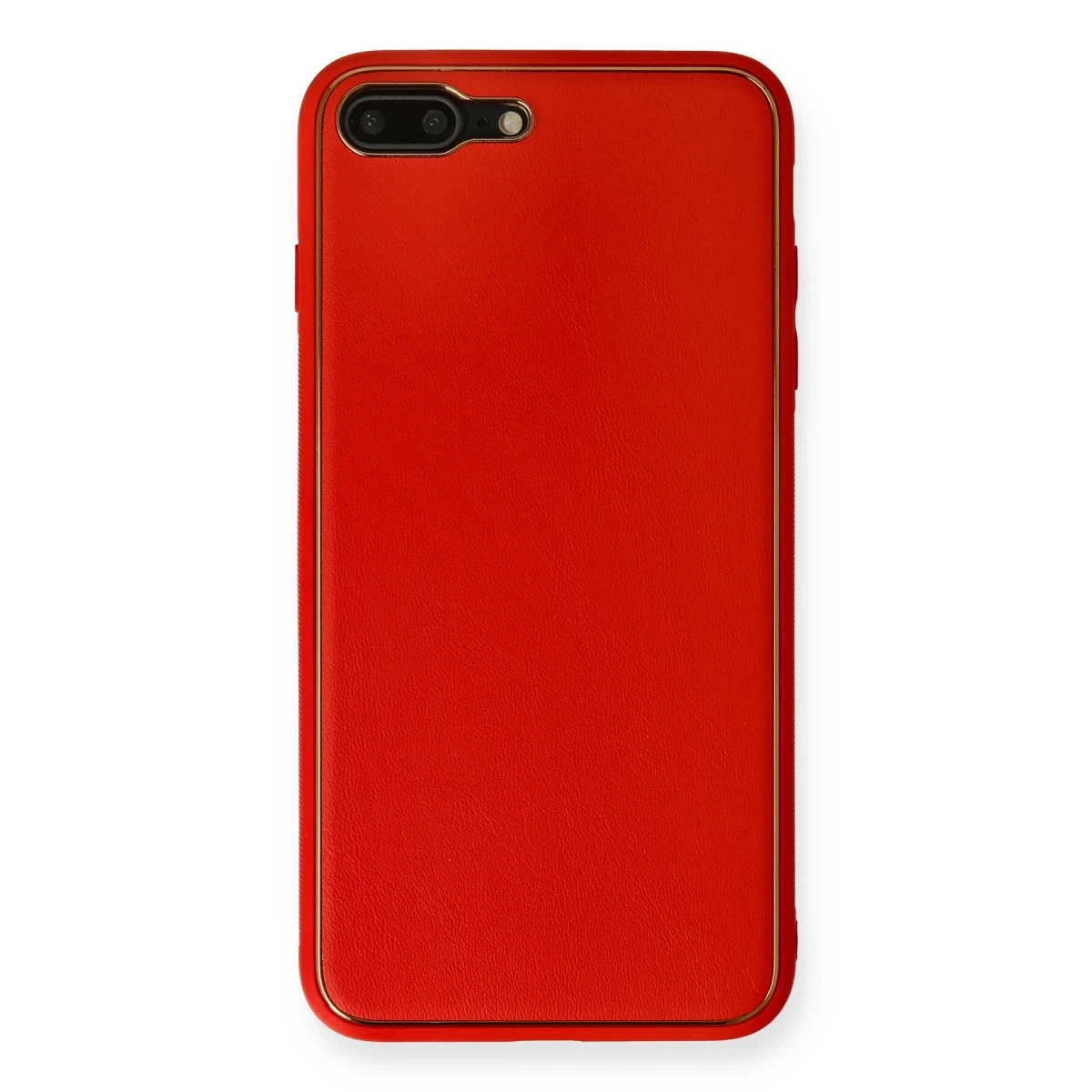 Newface Apple iPhone 7 Plus Kılıf Coco Deri Silikon Kapak - Kırmızı