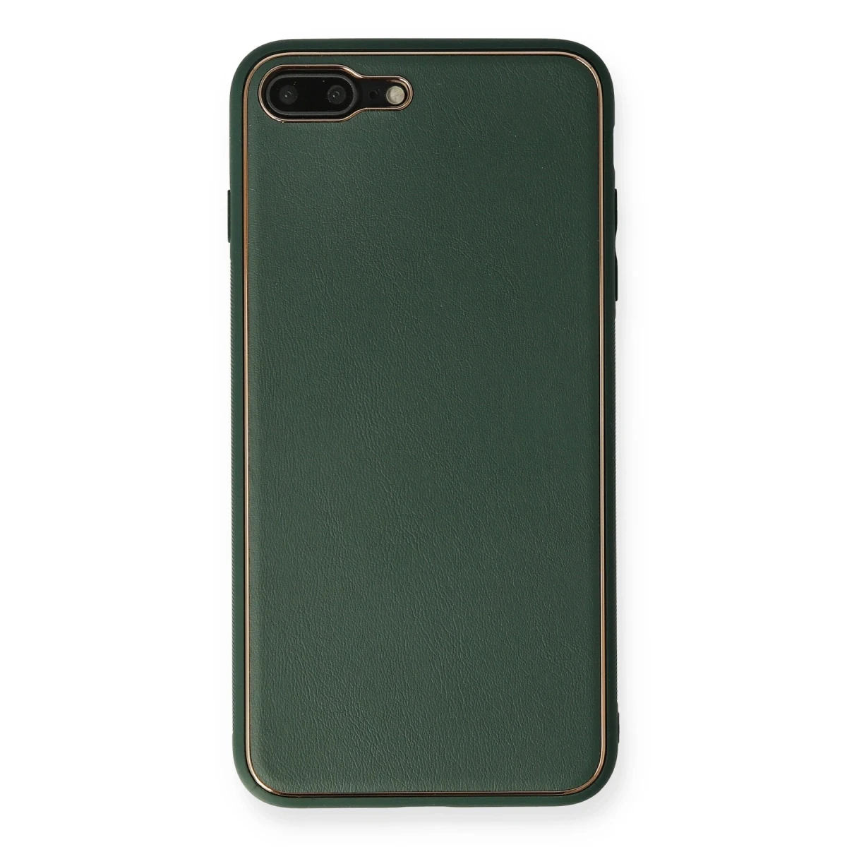 Newface Apple iPhone 7 Plus Kılıf Coco Deri Silikon Kapak - Yeşil