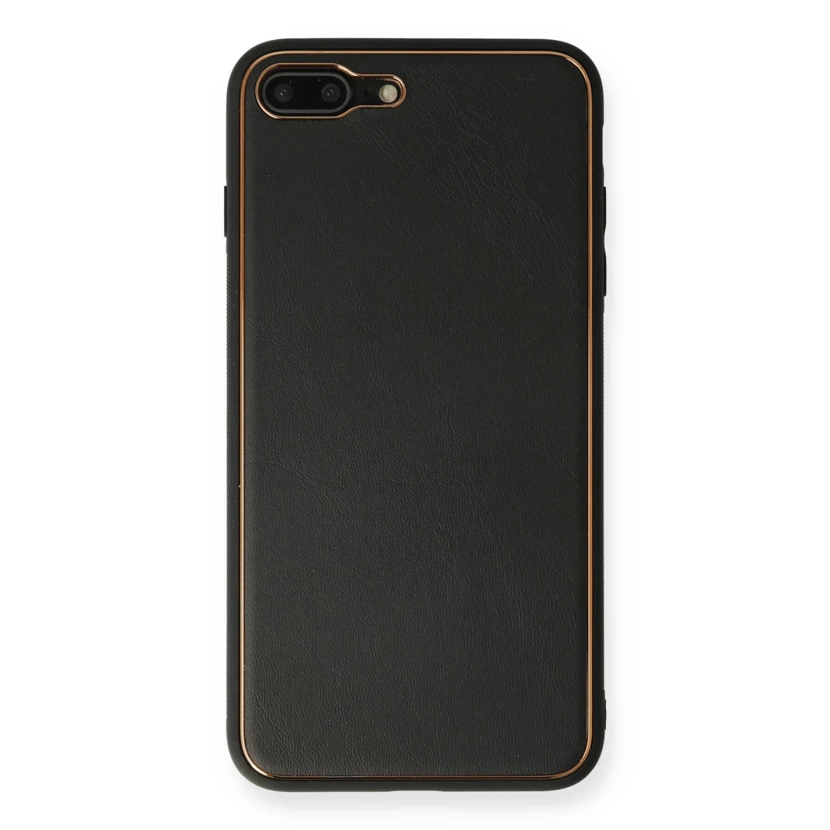 Newface Apple iPhone 7 Plus Kılıf Coco Deri Silikon Kapak - Siyah