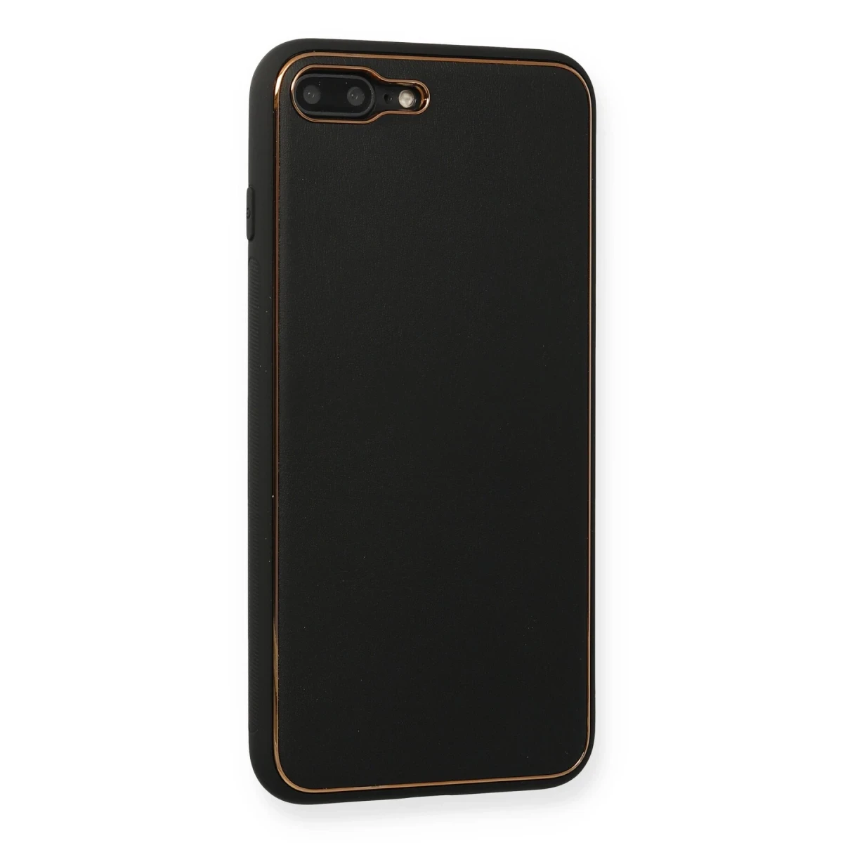Newface Apple iPhone 7 Plus Kılıf Coco Deri Silikon Kapak - Siyah