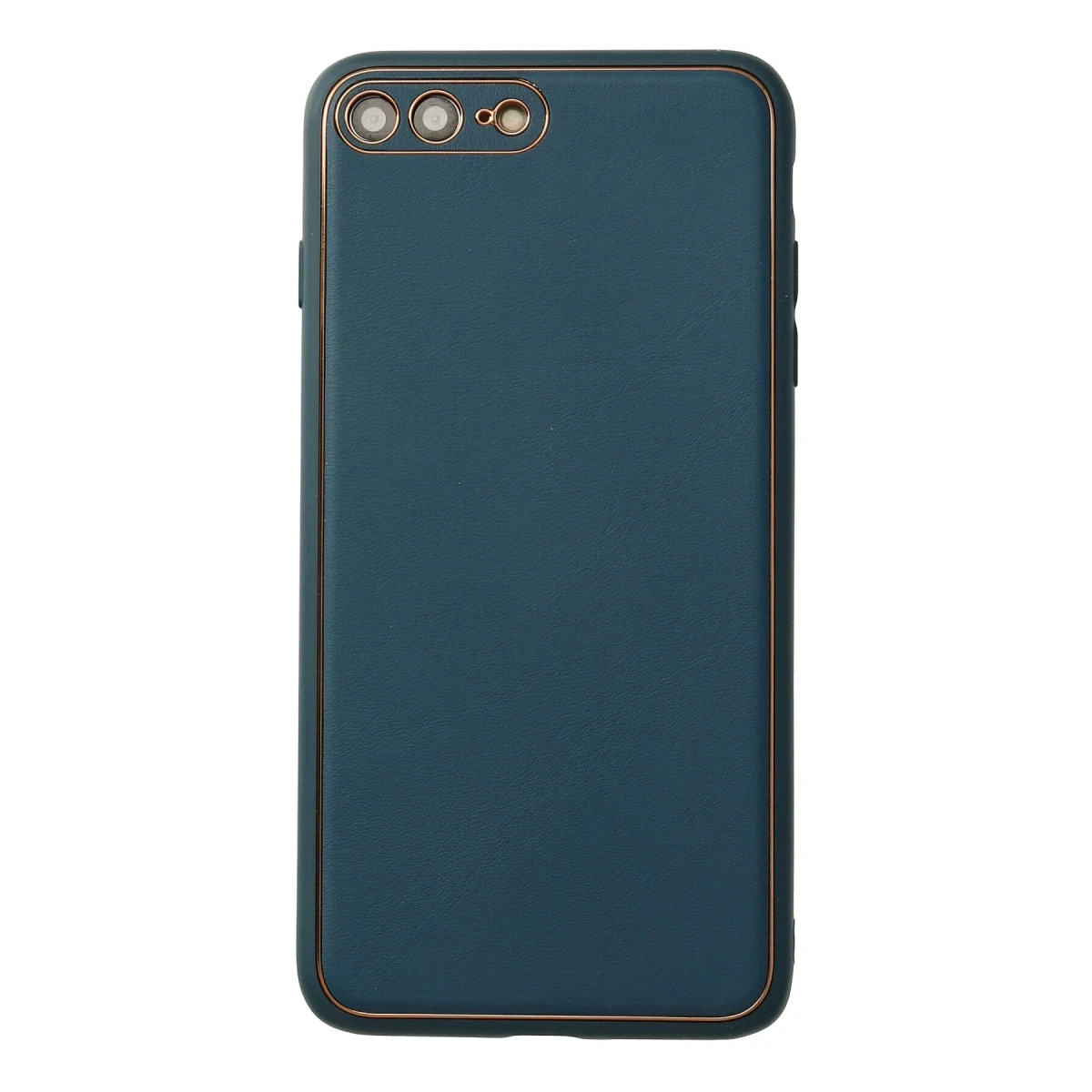 Newface Apple iPhone 7 Plus Kılıf Coco Deri Silikon Kapak - Mavi