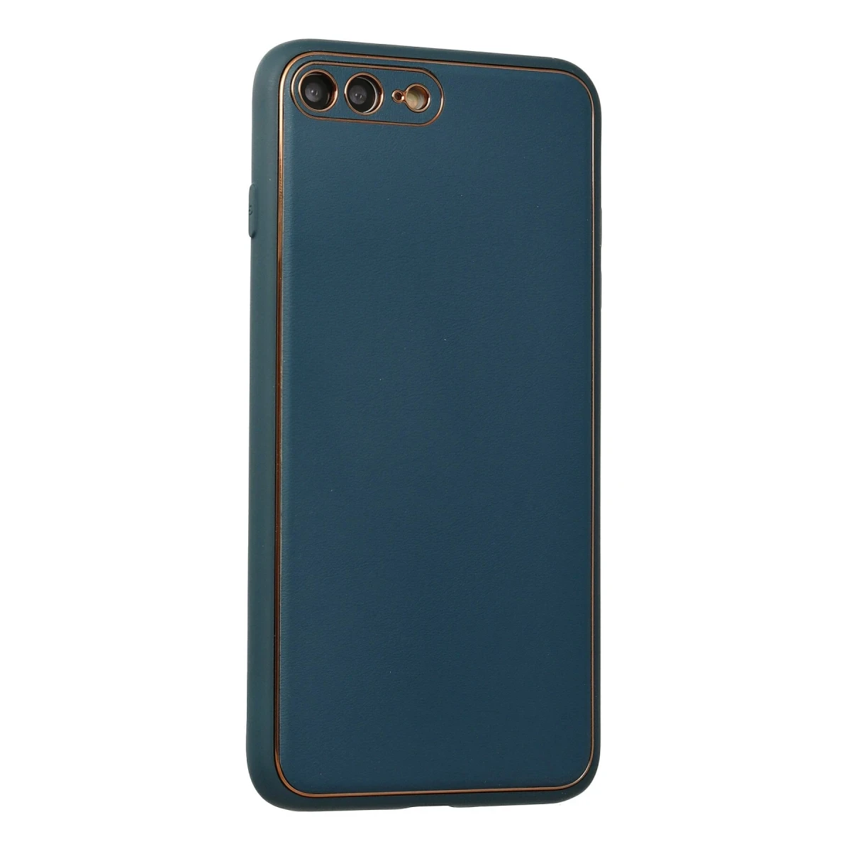 Newface Apple iPhone 7 Plus Kılıf Coco Deri Silikon Kapak - Mavi