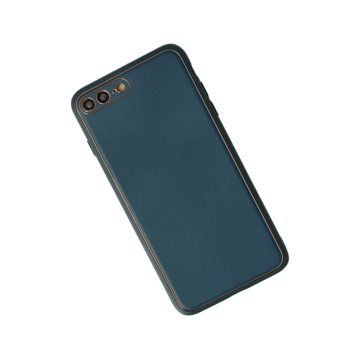 Newface Apple iPhone 7 Plus Kılıf Coco Deri Silikon Kapak - Mavi