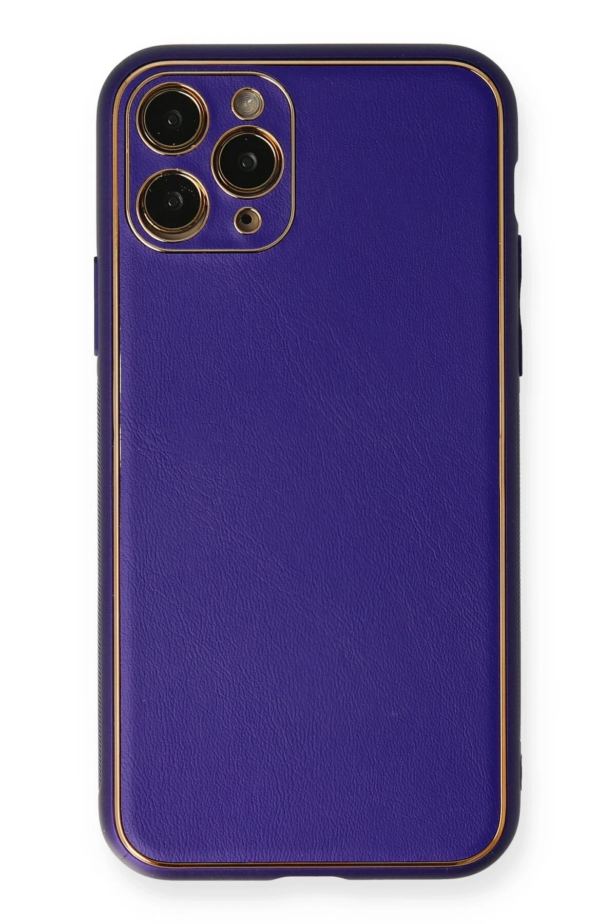 Newface iPhone 11 Pro Kılıf Coco Deri Silikon Kapak - Mor